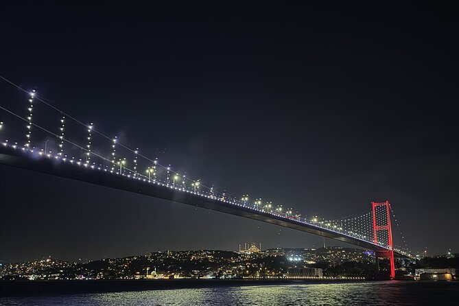 Bosphorus Night Lights: Guided Cruise With Tea and Cookies - Rumeli and Anadolu Fortress as the strait narrows