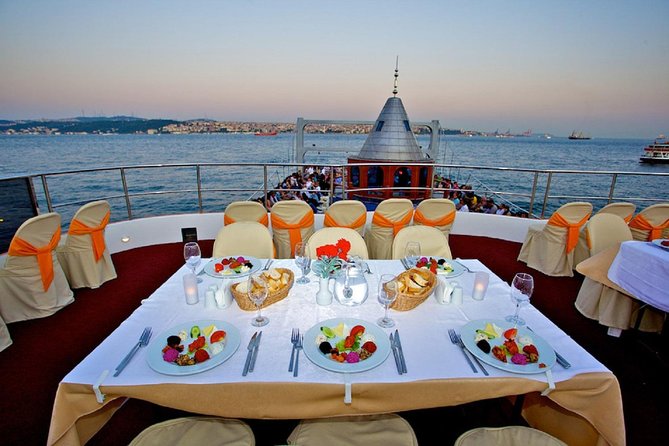Dinner Cruise by Night on Bosphorus with a Traditional Show - The 3-course dinner, fish or chicken or meat, and realistic expectations