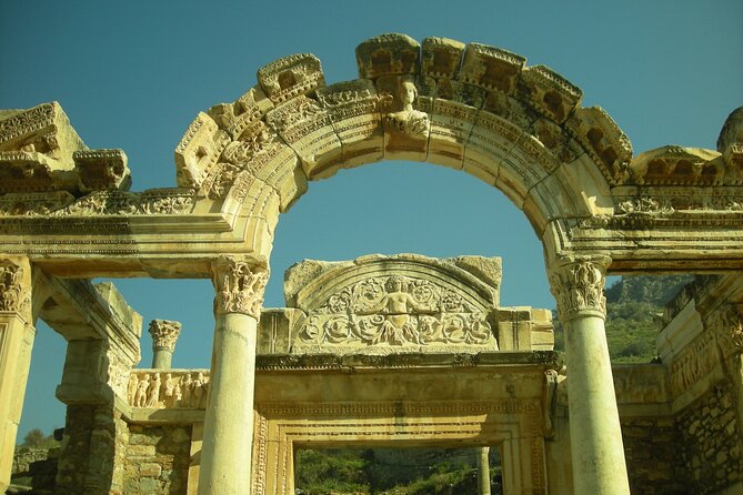 Ephesus Day Trip from Istanbul by plane - Ancient City of Ephesus from Magnesia Gate, downhill pacing with a guide