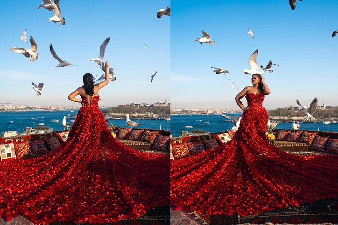 Flying Dress Rooftop Photoshoot in Istanbul (2Concepts, 1dress) - The Flying Dress and Accessories: How the Styling Actually Helps