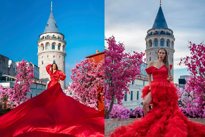 Flying Dress Rooftop Photoshoot in Istanbul (2Concepts, 1dress) - Who This Fits Best in Istanbul