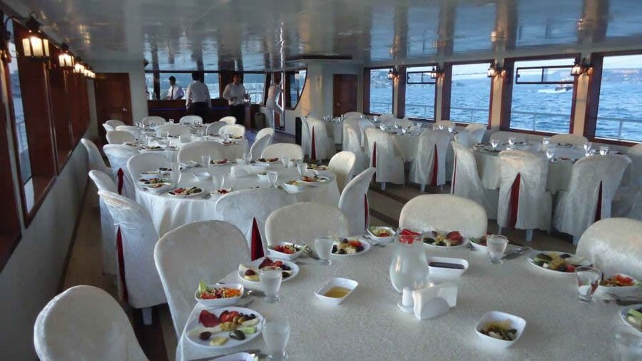 Istanbul Bosphorus Dinner Cruise &Entertainment hotel pickup - Dinner on Board: Turkish Cuisine and Meze-Style Starters