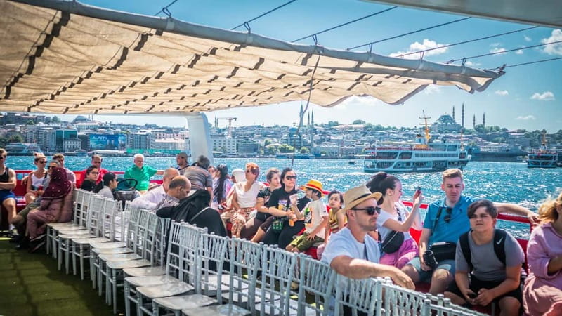 Istanbul: Bosphorus Sightseeing Cruise Tour with Audio Guide - Dolmabahçe and Beşiktaş waterfront: palaces, mosques, and stadium vibes