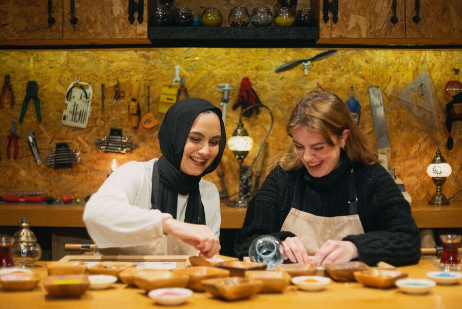 Istanbul:Original Turkish Mosaic Lamp Workshop w/ Snacks - Tea, coffee, cookies, and Istanbul stories while your globe dries