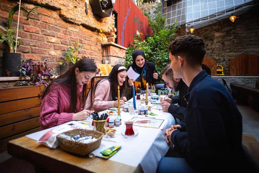 Istanbul: Turkish Calligraphy Workshop & Brass Framed Glass - Finding Merhaba Pastaneleri in Sirkeci, and getting started fast