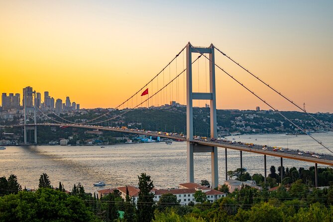 The Bosphorus bridge between Europe and Asia at first light